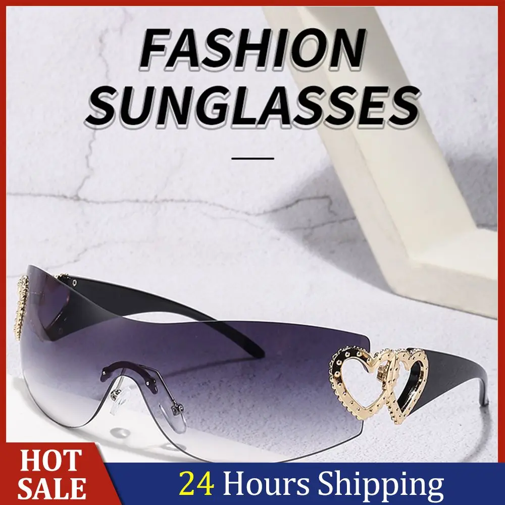 

Uv400 Goggles Sunglasses Rimless Glasses Brand Designer Sun Glasses Fishing Sunglasses Fashion Trend Square Gradient Eyeglasses