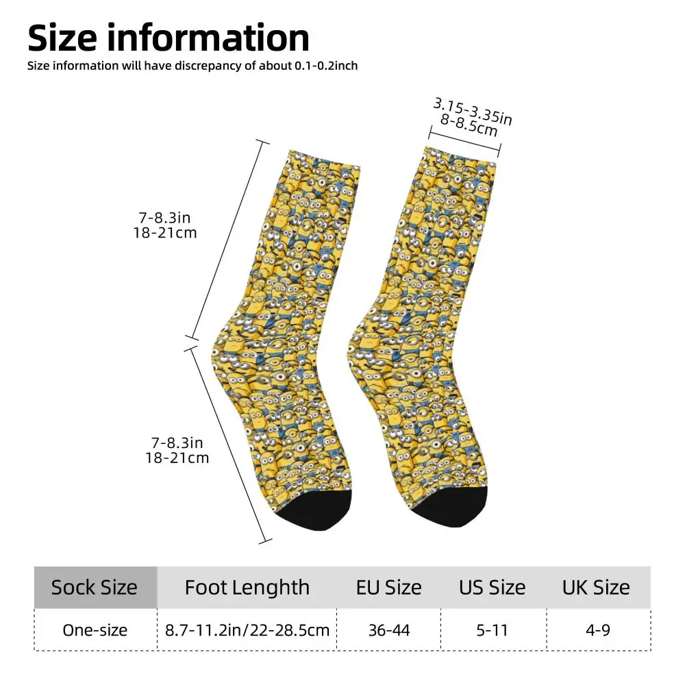 Custom Cool Print M- Minions Cartoon Socks for Women Men Stretchy Summer Autumn Winter M- Minions Bananas Crew Socks 15 S05354a95d9214752b84fdc9035fdefc7M