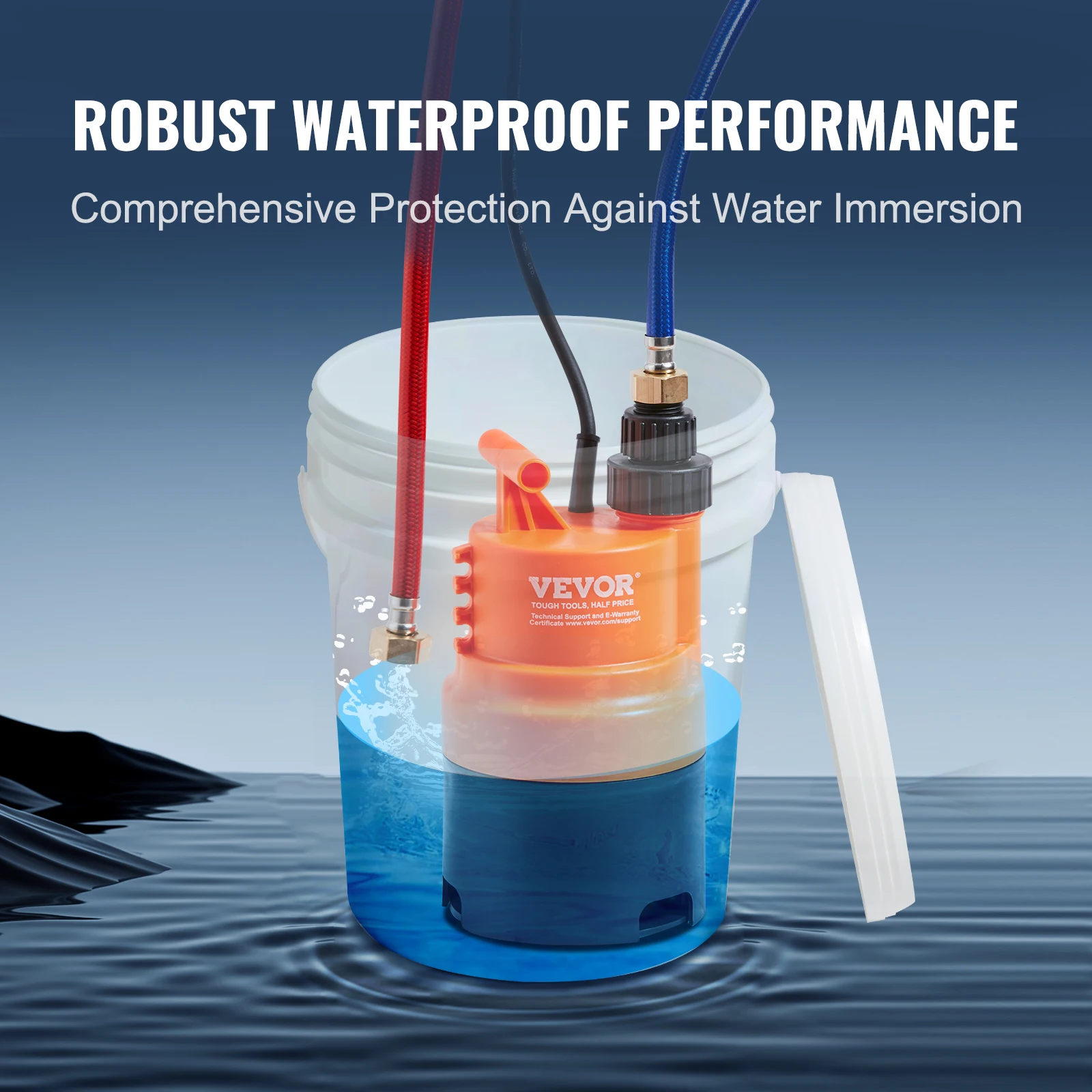 VEVOR Tankless Water Heater Flushing Kit Includes Efficient Pump & 5 Gallon Pail & 2 Hoses & Descaling Powder Quick Instal 3