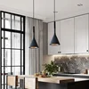 Modern Led Pendant Lights Black White E27 for Kitchen Fixtures Bedroom Table Dining Room Hanging Lamp Lampshade Home Chandelier 1