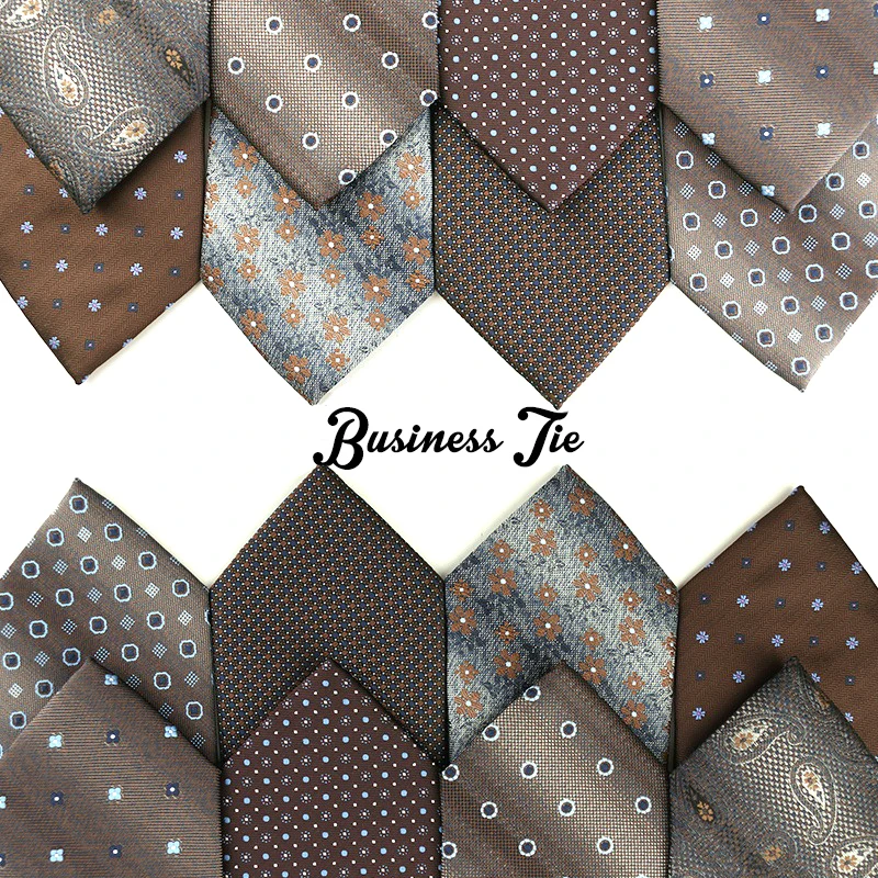 

Tailor Smith New Brown Retro Small Flower Business Tie for Men's Fashion Polyester Handmade Necktie