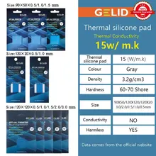 Gelid solutions gp-ultimate 15w/mk almofada térmica cpu/gpu gráficos placa-mãe graxa de silicone almofada térmica
