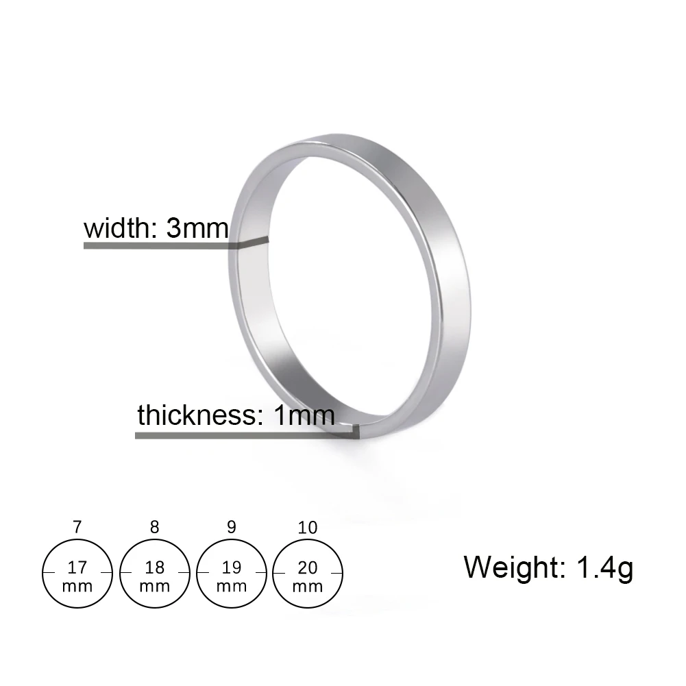 3 Colors Stainless Steel Wedding Band Rings For Women Men