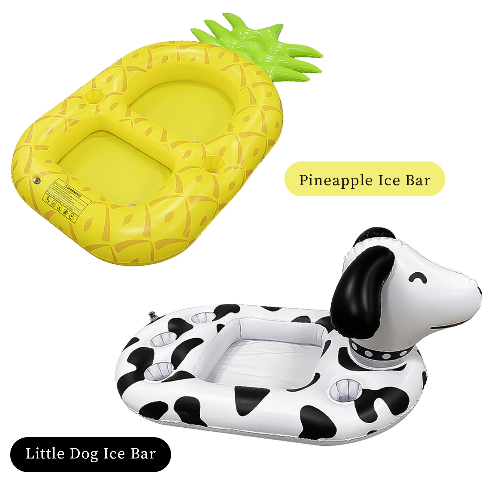 Inflatable Pool Party Food Tray Multi-hole PVC Beverage Bottle Holder Tray Reusable Foldable Leakproof Swimming Pool Accessories