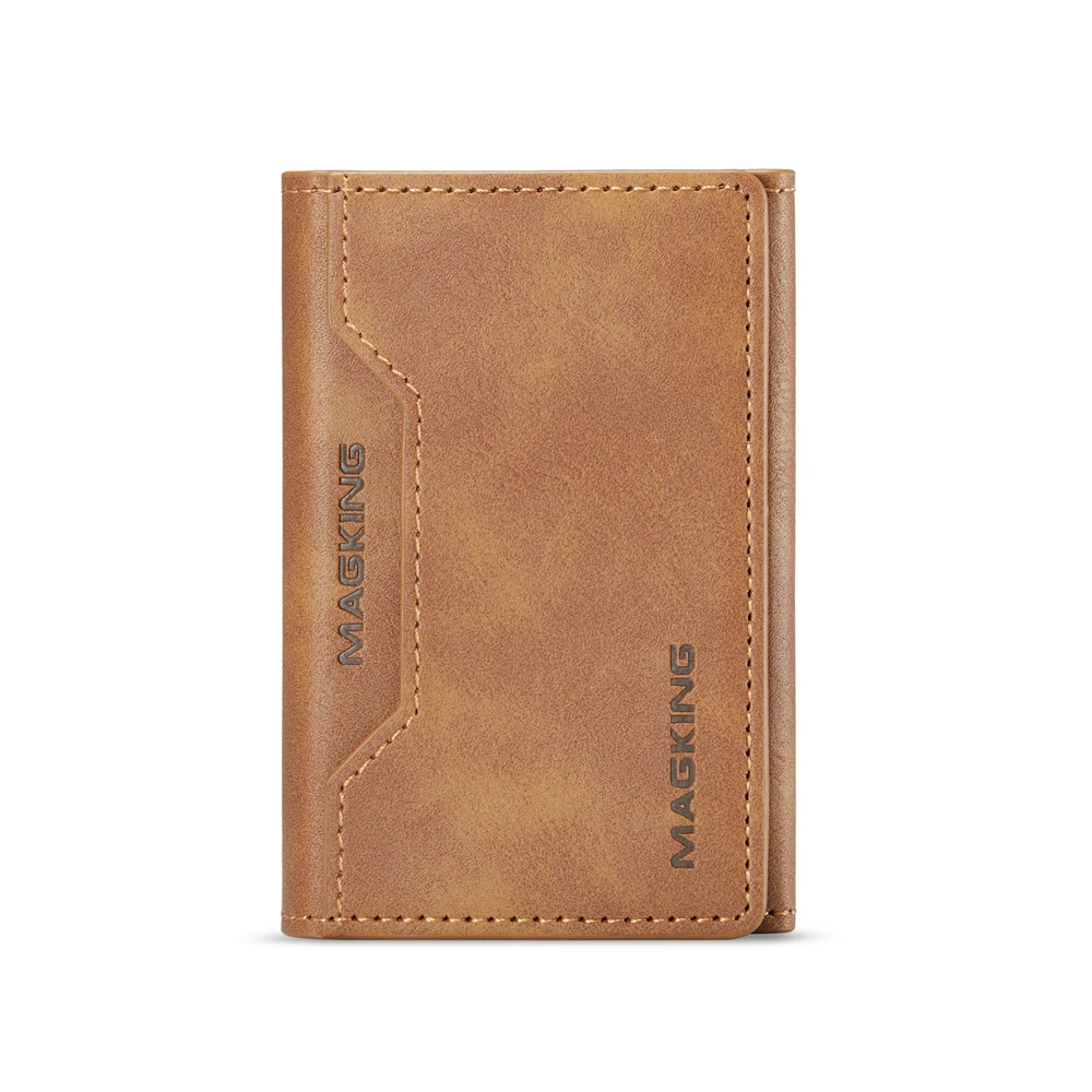 Elegant Trifold PU Leather Magnetic Card Holder Wallet