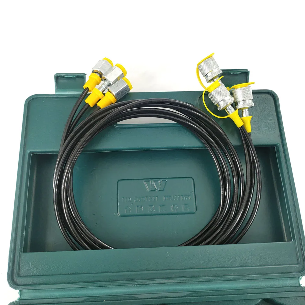 Hydraulic Pressure Gauge Kit Excavator Hydraulic Kit Pressure Meauring Device 3 Pressure Gauges 3 Test Hose for Excavator