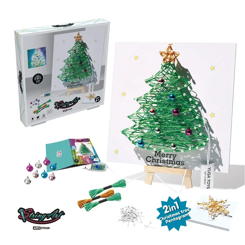 DIY String Art Kit for Kids Ages 6 and Up 3D with Lights on String Art Kit Crafts for Teens Birthday Gifts Home Wall Decorations