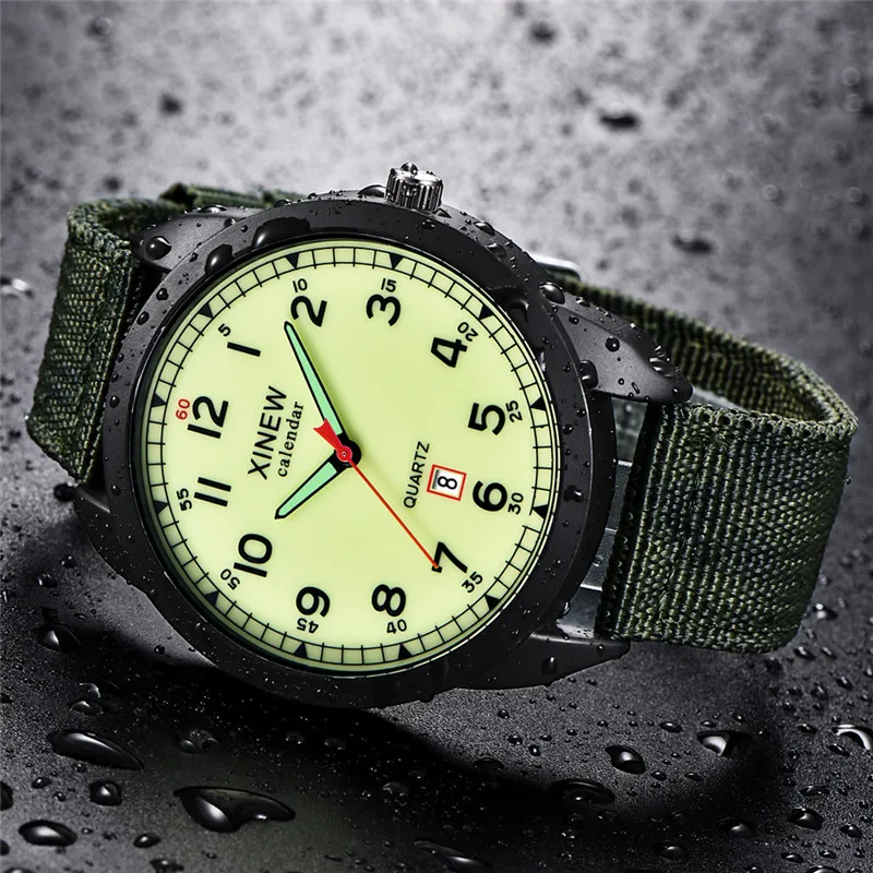 Montre Homme Men XINEW Brand Cheap Military Watches Fashion Casual Nylon Band Sports Date Quartz Watch Relogios Masculinos 2024