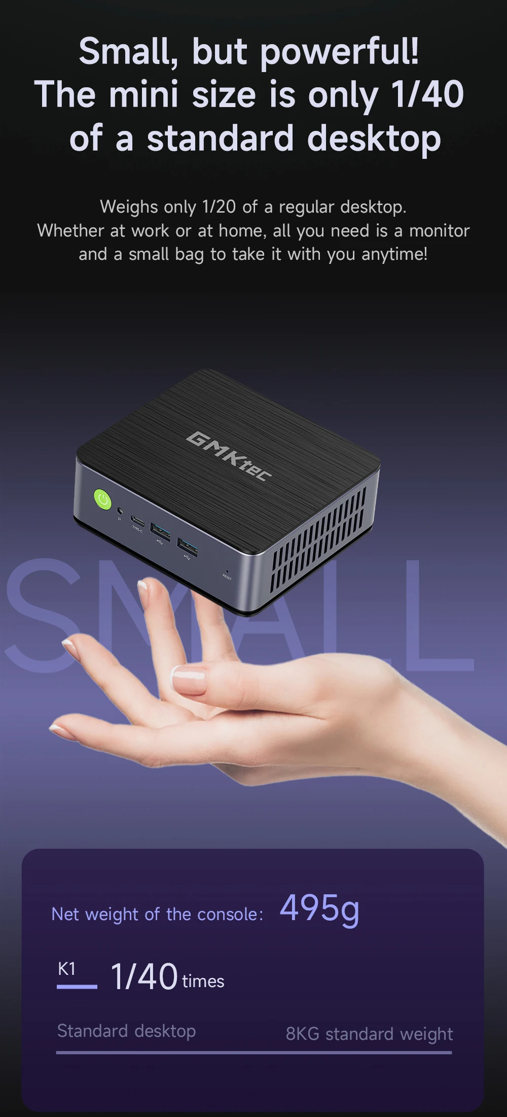 GMKtec NucBox K1 Ryzen 7 6800H Mini PC Windows 11 PRO 8C 16T