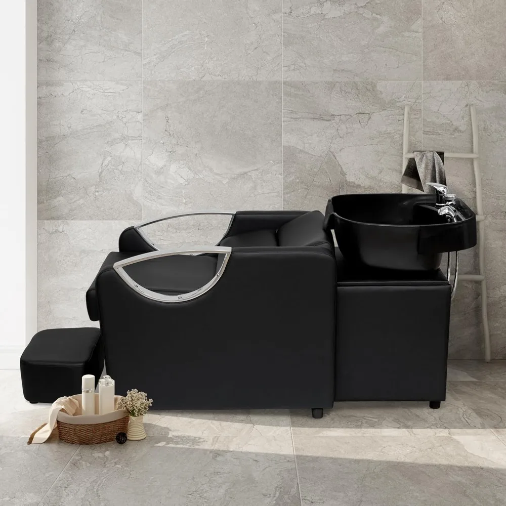 Salon Shampoo Chair,Hair Washing Station,Shampoo Bowl and Chair Set, Backwash Barber Chair ABS Plastic Sink Hair Stylist