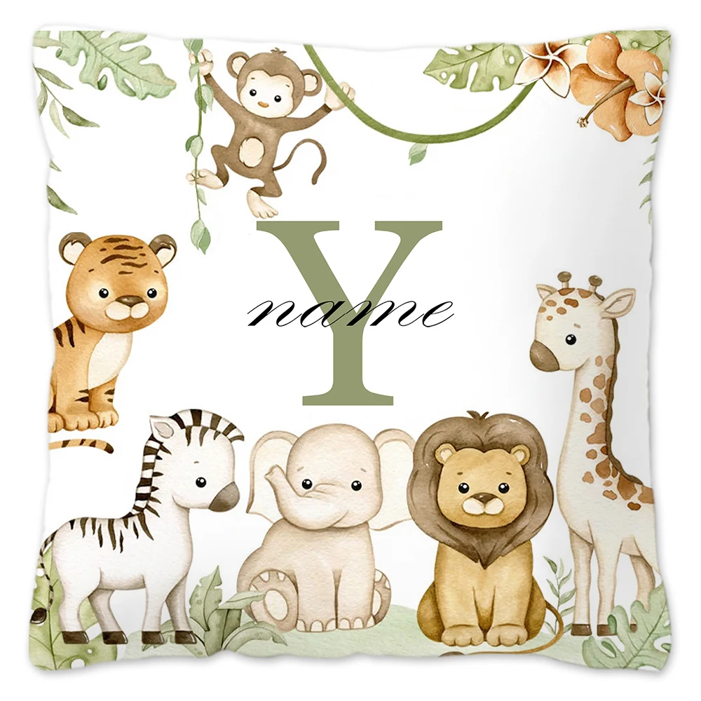Personalized Animal Pillowcase - Custom Name Kids Bedroom Decoration & Birthday Gift