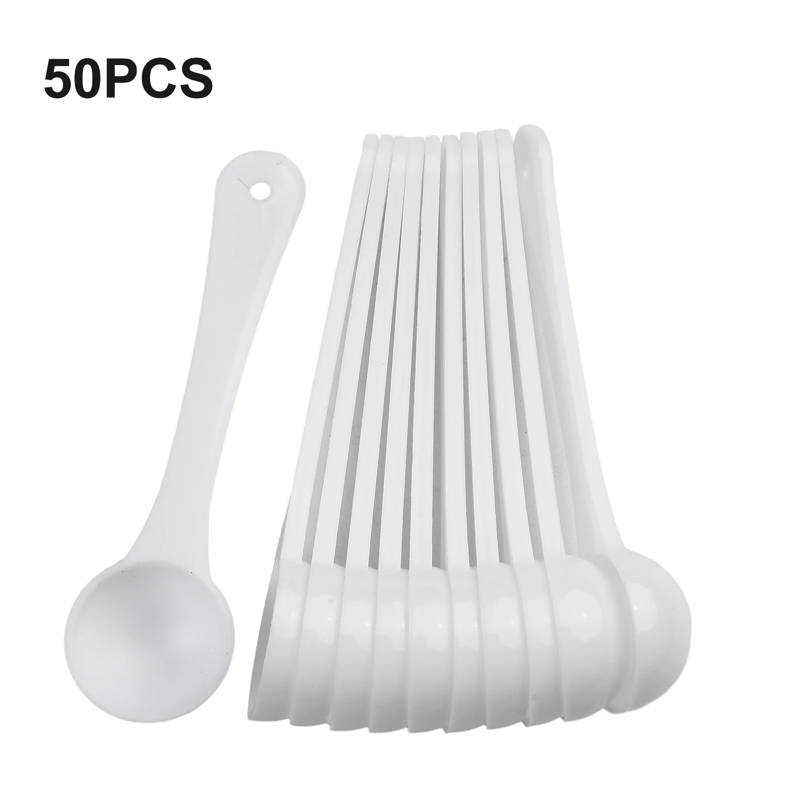 

50pcs 1g Plastic Measuring Spoons Coffee Protein Milk Powder Scoop PP White Durable Kitchen Measuring Scoop