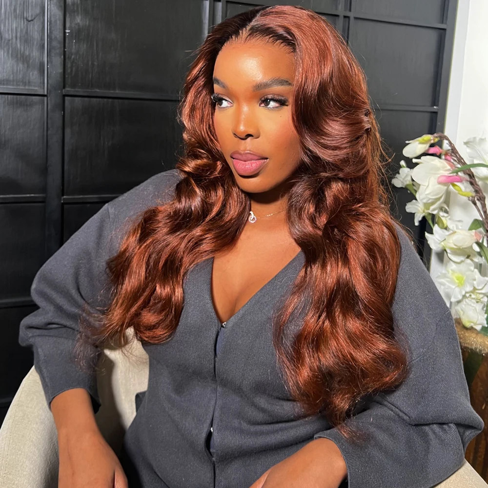 13x6 Lace Frontal Wig 13x4 Reddish Brown Body Wave Lace Front Human Hair Wig 30 Inch Brazilian Human Hair Wigs 4x4 Closure