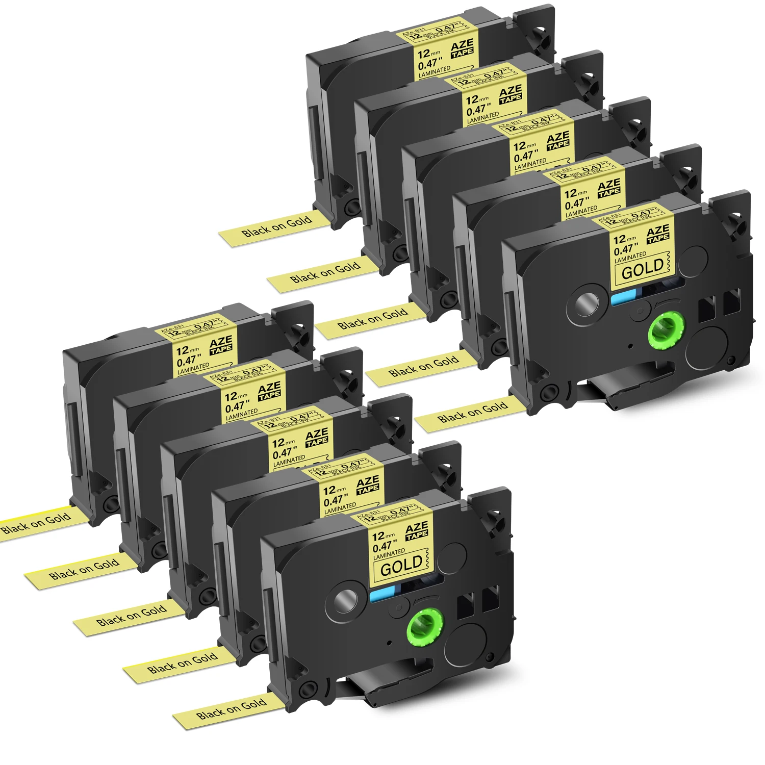 10PK Black on Gold