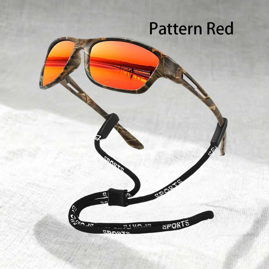 Modische Muster-Rahmen-Sonnenbrille mit Kette Sport-Sonnenbrille für Männer und Frauen Fahren Angeln Radfahren Bergsteigen Sport UV400 Sonnenbrille – Detail 10