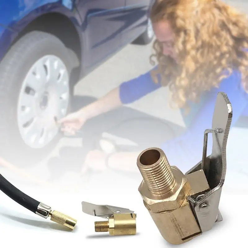 Car Pump Auto Repair Tool Valve Clip 8mm Air Pump Chuck Clip Stonego Car Truck Tyre Tire Inflator Valve Connector Car Open Brass