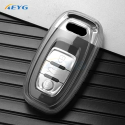 Luxurious TPU Car Remote Key Case Cover with Key Chain Accessories (White)