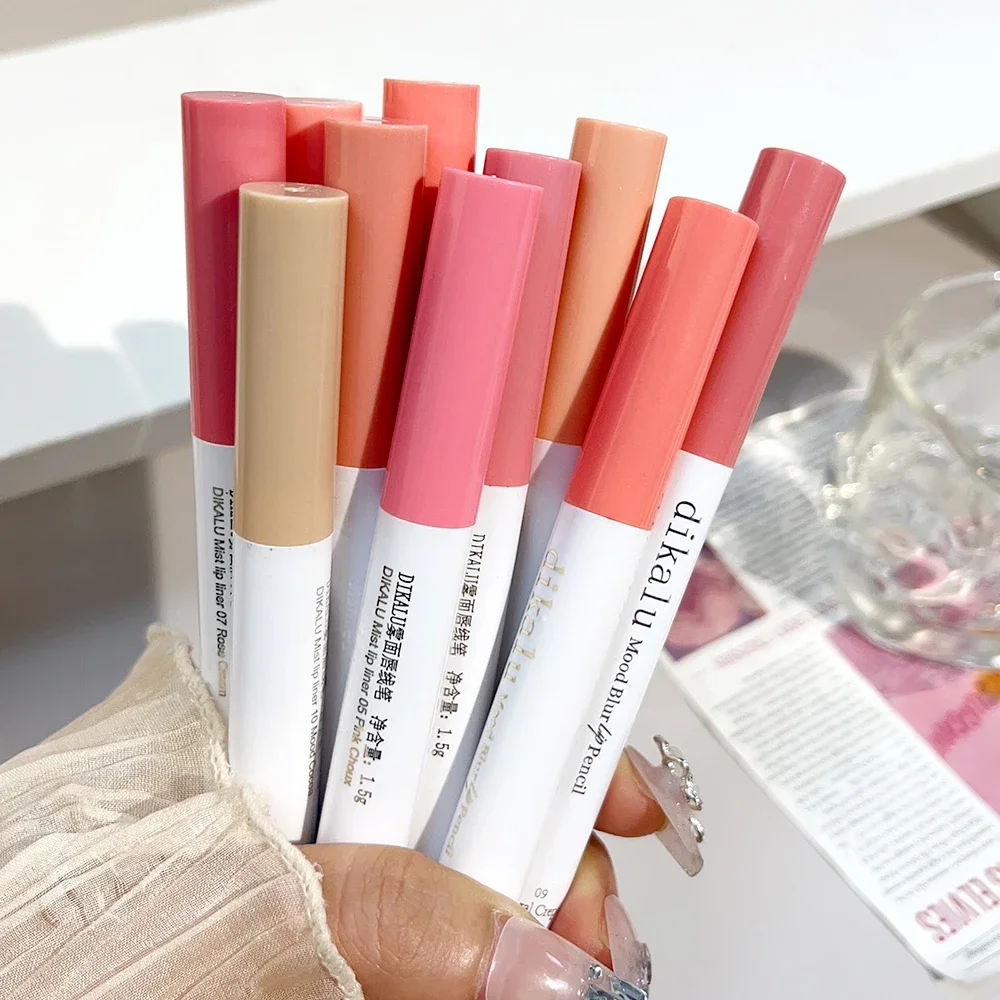 Contouring Matte Lip Liner Pen Matte Pink Red Lipstick Pen Waterproof Lasting Natural Soft Smooth Sexy 3D Lips Cosmetics Pencil 6