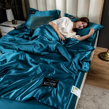Piumino estivo in seta di gelso inserto per piumino coperta di seta naturale di lusso biancheria da letto in raso trapunta Queen Single Double Twin Size Bed 1