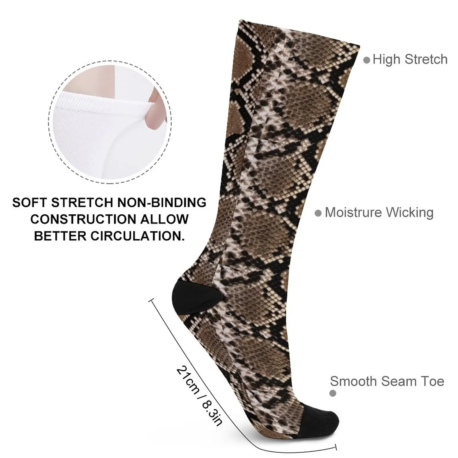 real snake pattern Socks cycling socks Cartoon characters socks