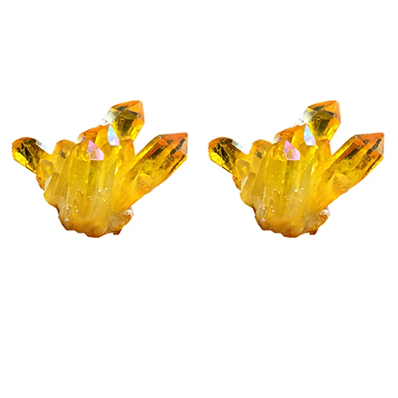 Promotion! 2X Natural Citrine Cluster Crystal Original Stone Degaussing Fish Tank Feng Shui Small Ornaments |