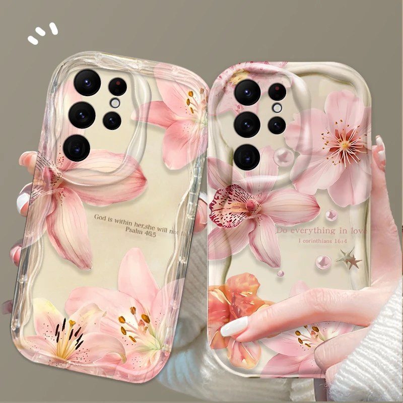 Pink Cherry Blossom Silicone Phone Case