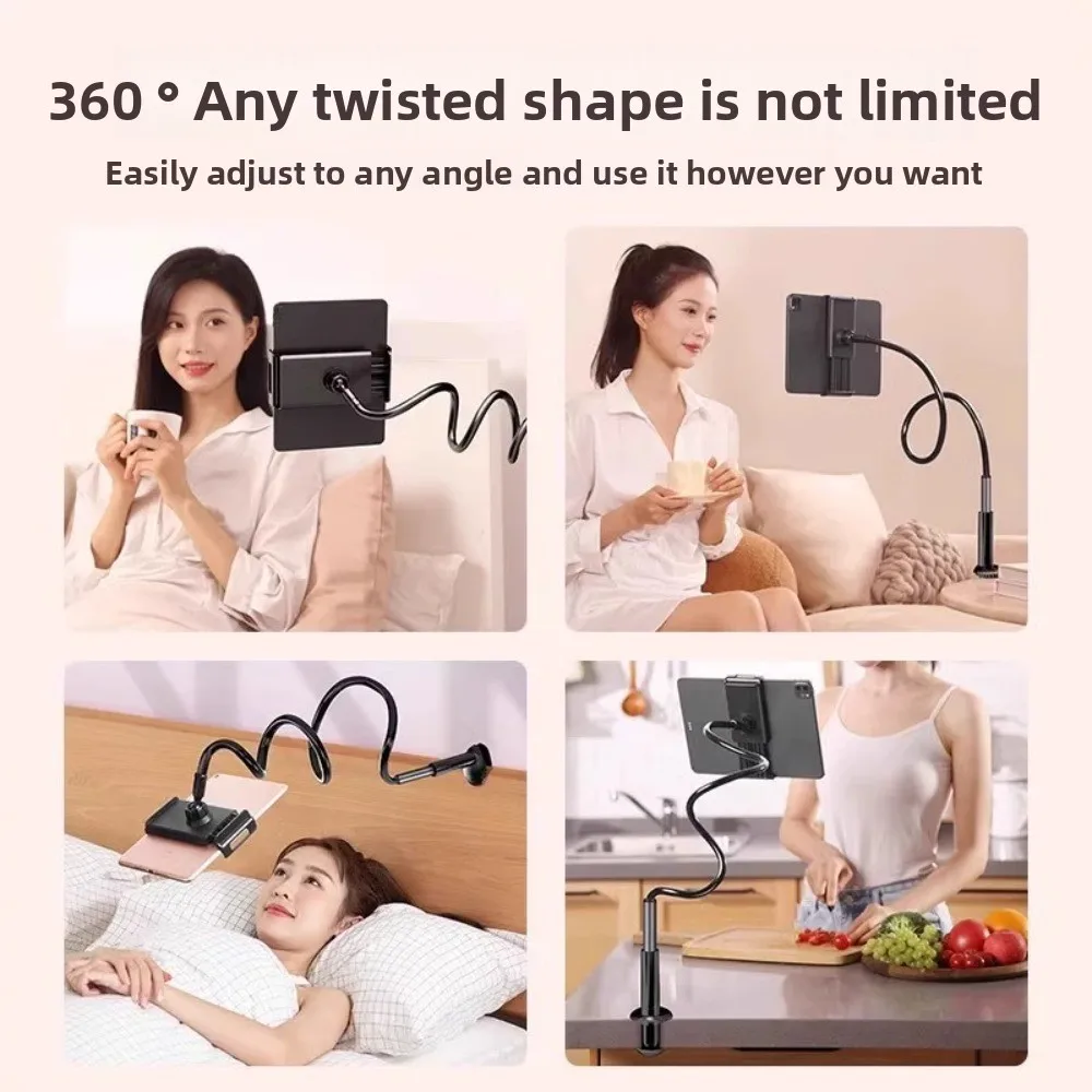 휴대용 360도 회전식 게으른 사람들을 위한 폰 홀더 75cm 캔틸레버 지지대 태블릿 홀더 나선형 침대 옆 폰 클립