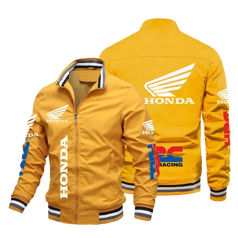 Honda Jacket Honda Car Wing HRC Logo Print Racing Biker Jacket Coats Oversized Outdoor Sport Racing Jacket Honda Men's Clothing 5
