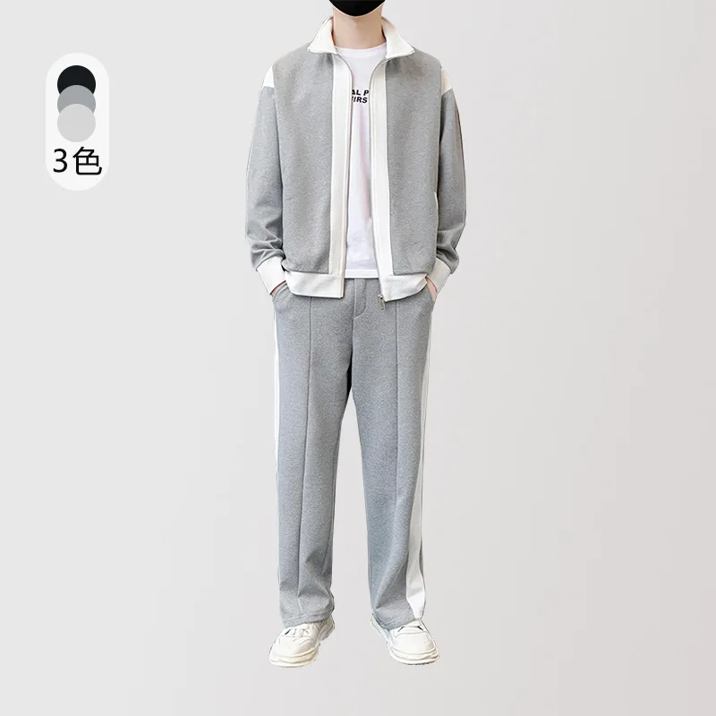 

Autumn Men Sportswear Tracksuits Loose Outfits Long Sleeve Jacket Sweater+pant Running Jogger Fitness Gym Workout Casual Set