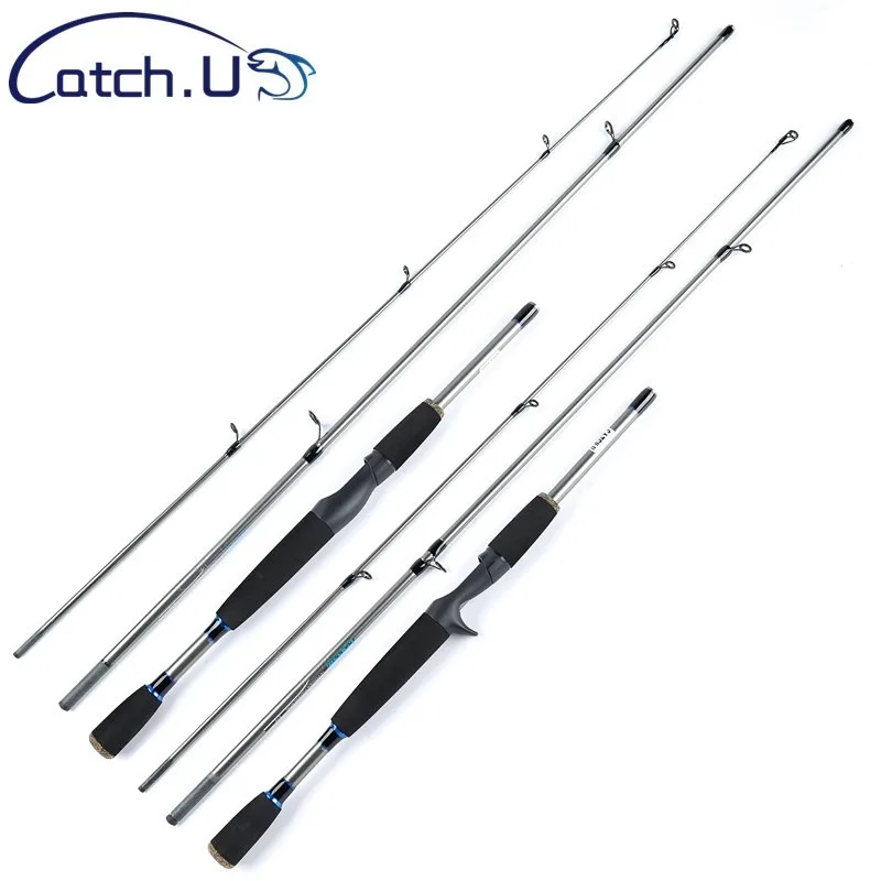Carbon Fiber Fishing Rod Spinning/Casting Lure Pole 2.1M 3Sections