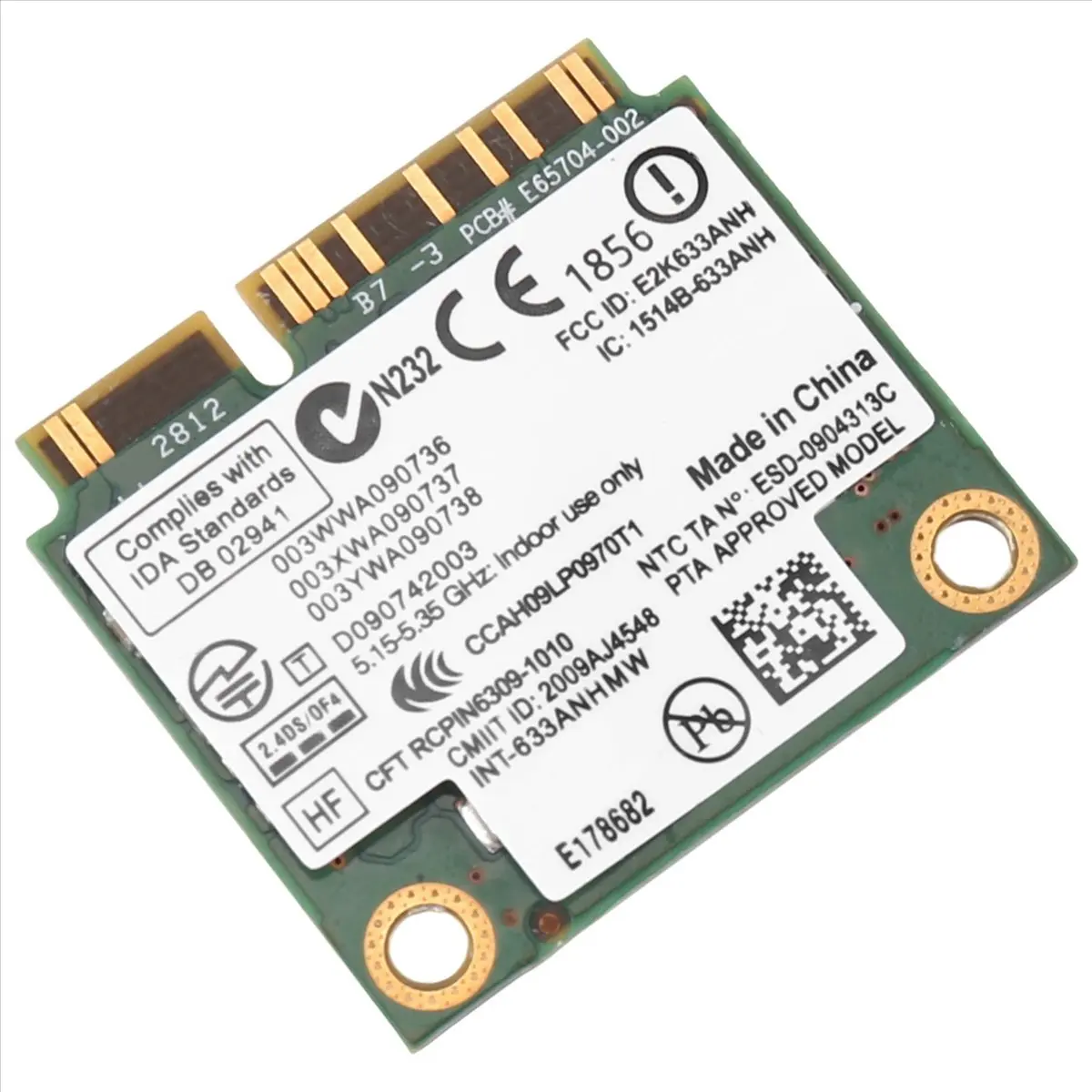 스테이블- 6300AGN 633ANHMW 무선 와이파이 카드 미니 Pcie 카드 802.11A/G/N 2.4G+5.0 Ghz 레노버 씽크패드 T410 T420 T430 X220 Y460용