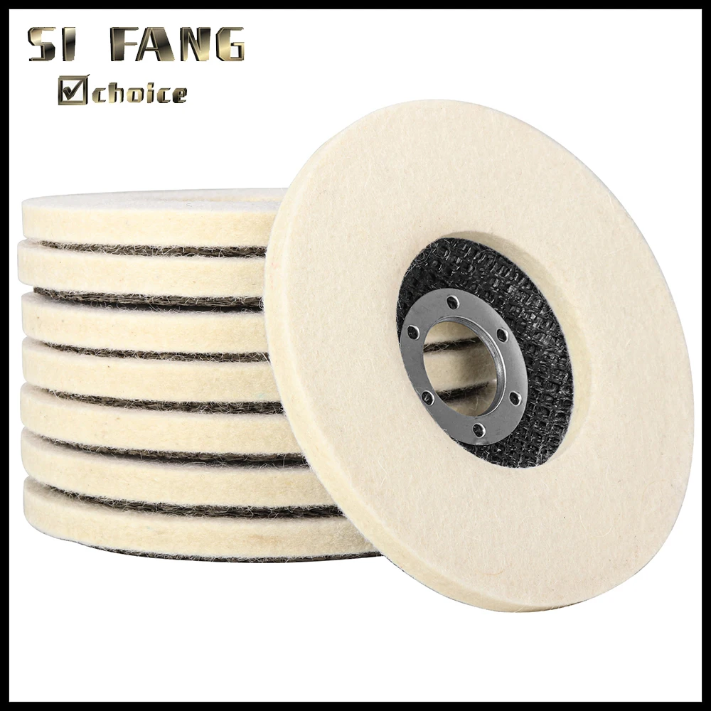 5Inch Wool Polishing Wheels Buffing Pads Angle Grinder Accessories Grinding Disc for Metal Glass Ceramic Polishing