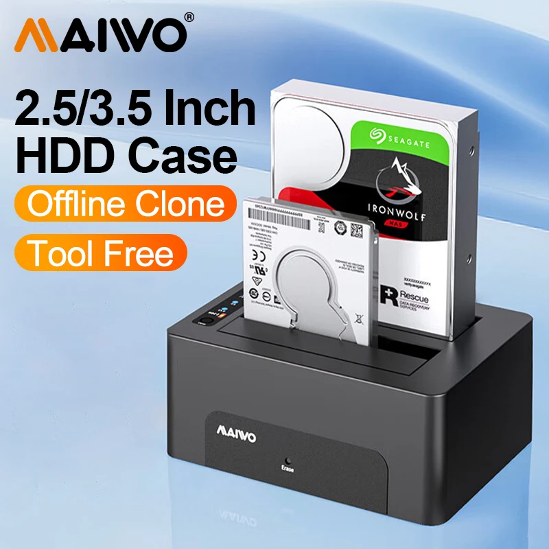 Maiwo-hdd Docking Station Adaptador Sata para Usb 3.0 2.5 3.5 Case do Disco Ssd Hdd Box Dock Gabinete de Disco Rígido com Clone