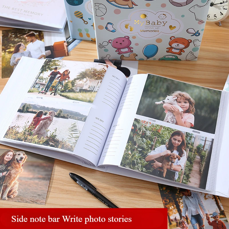 Photo Album with 200 Insert Pockets for Baby Growth