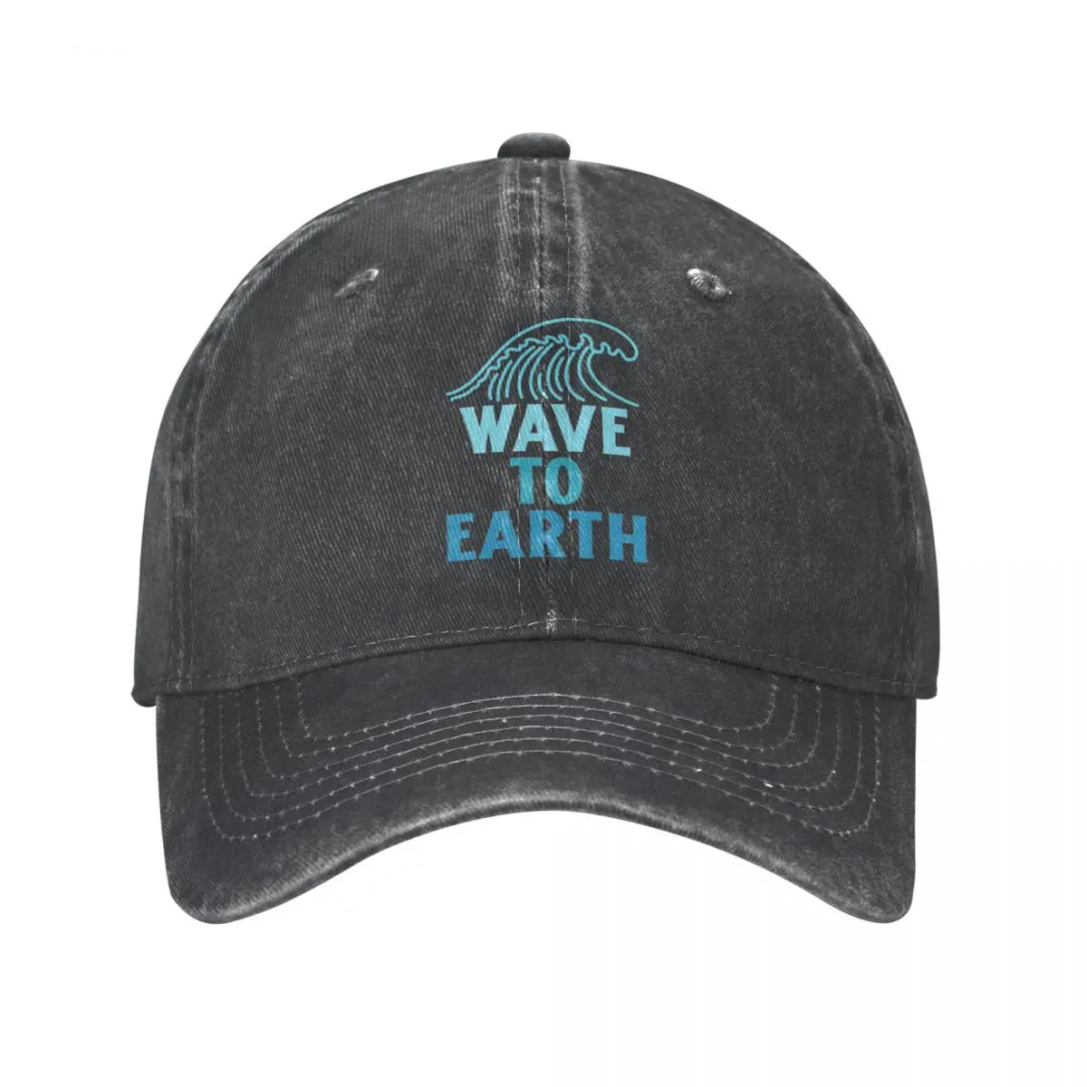 

Бейсболка унисекс с логотипом Wave To Earth, стильная Потертая джинсовая кепка, Повседневная Уличная тренировочная регулируемая бейсболка