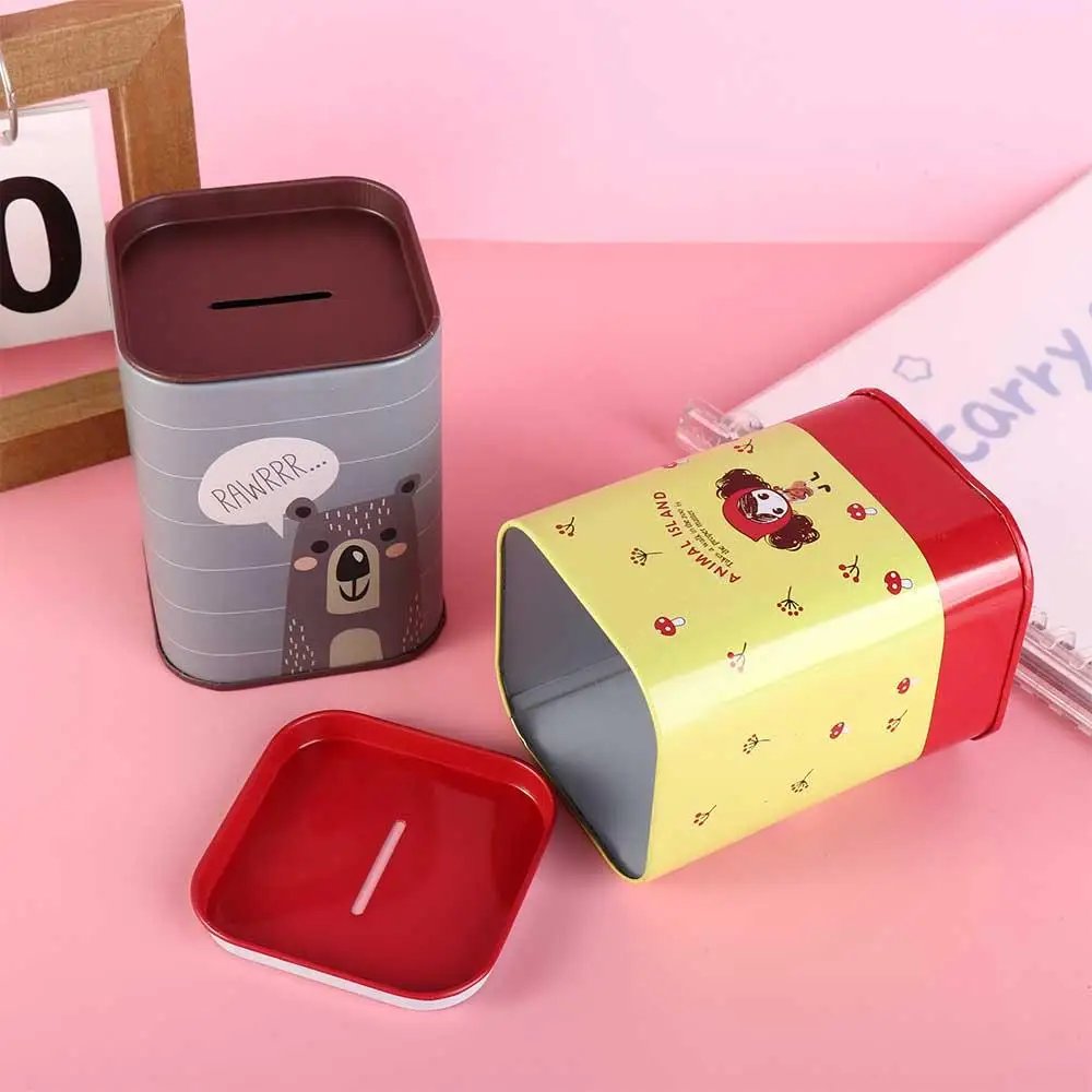Save Money Lovely High-Capacity Home Decoration Toy Cash Cabinet Tinplate Coin Box Cash Box Metal Piggy Bank Money