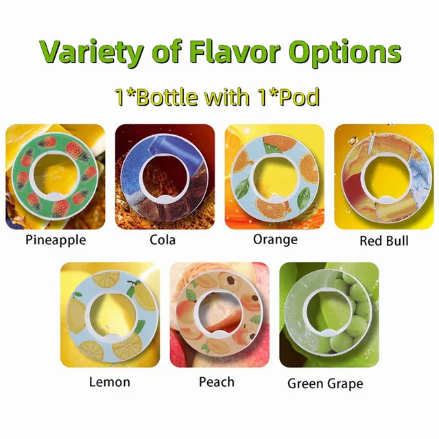 Flavored Water Bottle with Taste Pods Magic Gourde Tasting Drinking Bottle Fruit Flavor Air Sports Outdoor Waterfles Water Cup 4
