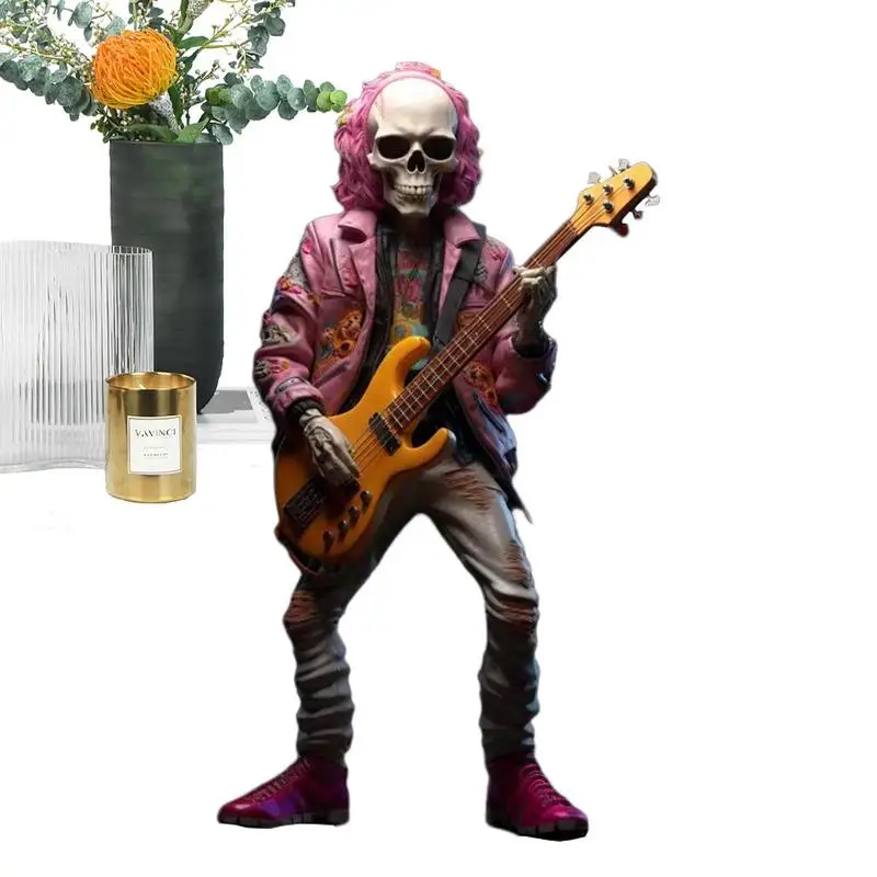 

Skeleton Rock Band Figurines Unique Funny Resin Skeleton Decor Day Of The Dead Statue Rock Band Figurine Indoor Outdoor