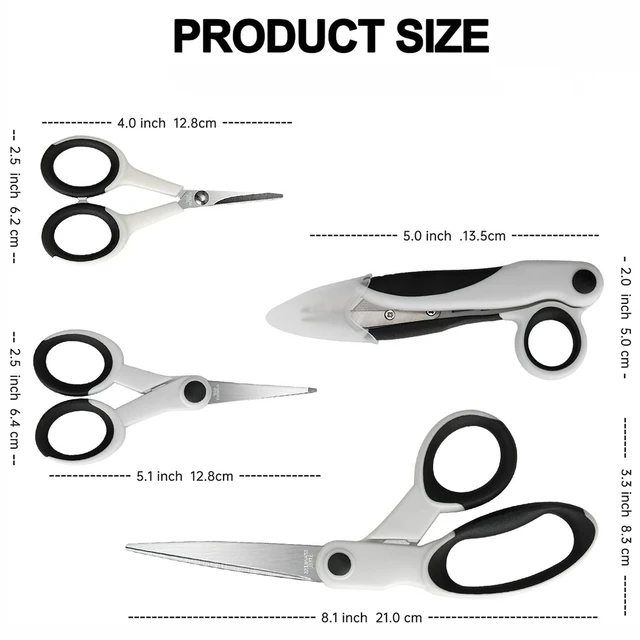 Stainless Steel Detail Craft Scissors Suit, Straight, Round, High