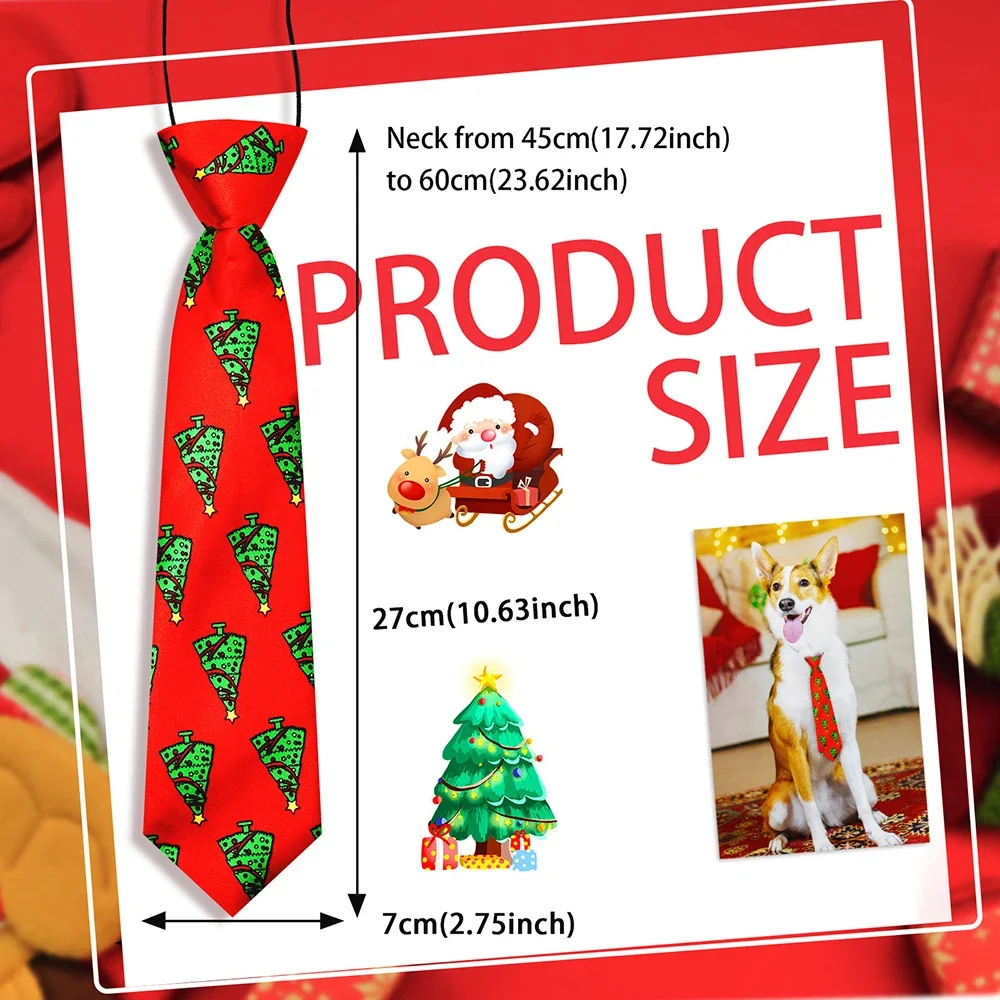 10/30/50Pcs Pet Dog Accessories Christmas Style Big Size Pet Dog Necktie Adjustable Dog Collar Bow ties For Medium Large Dog 2