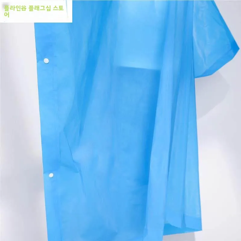 두꺼운 롱 후드 레인코트 유니섹스 일회용 휴대용 하이킹 여행 레인코트 대형 성인용 일회용 레인 판초