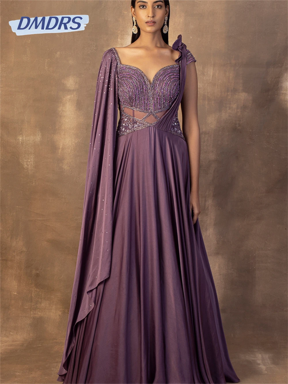 Classic Chiffon A-Line Prom Dress 2024 Sexy Strapless Evening Dresses Glamorous Beaded Floor-Length Gown Vestidos De Novia