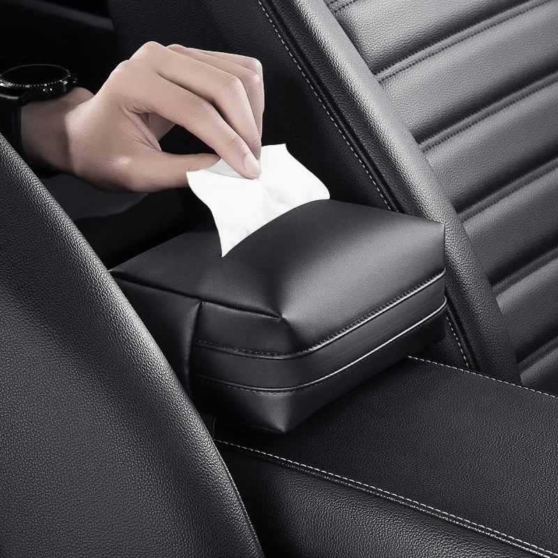 

Car Armrest Box, Tissue Car Interior Paper Drawer, Minimalist Strap, Napkin, Bag Cover, Accessories, Decoration Complete Set