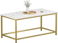 Faux Marble Coffee Table Simple Modern Rectangular Coffee Tables Open Design Minimalist Center Table for Living Room Office 1