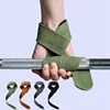1Pair 4mm Cowhide Weight lifting Wrist Straps Fitness Bodybuilding Training Gym lifting straps NonSlip Gym Grip Deadlift Pull-up 1