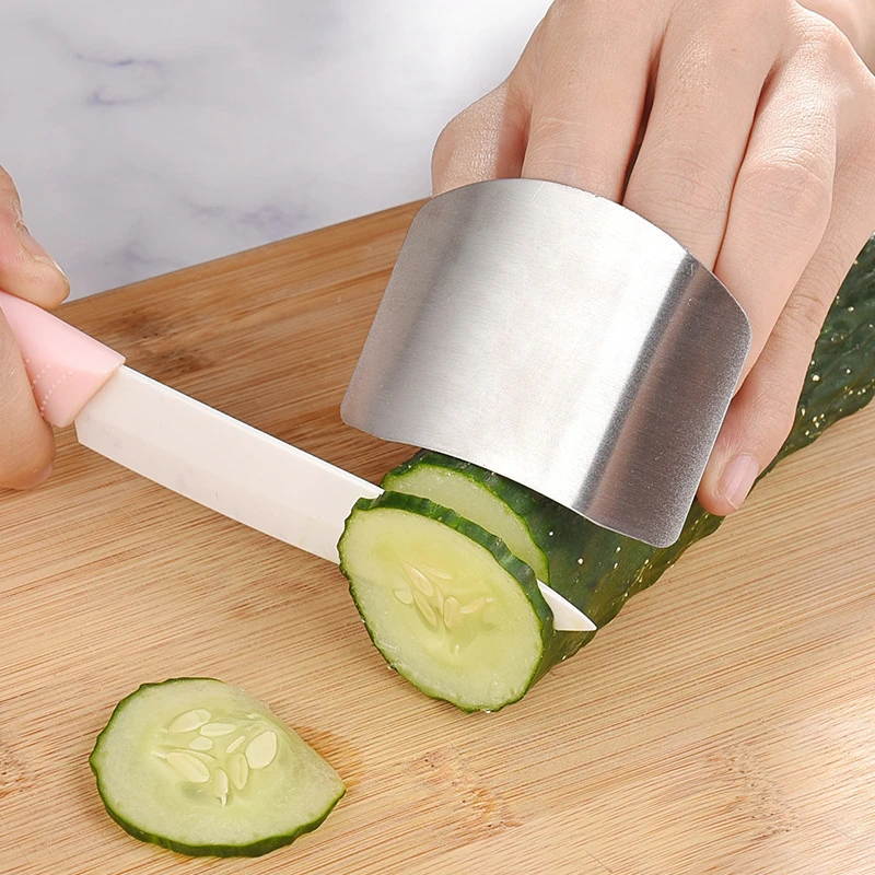 Finger Protector Finger Guard Stainless Steel Finger Guard Finger Hand Cut Hand Protector Knife Cut Protection Tool Kitchen Cooking Knives Accessories