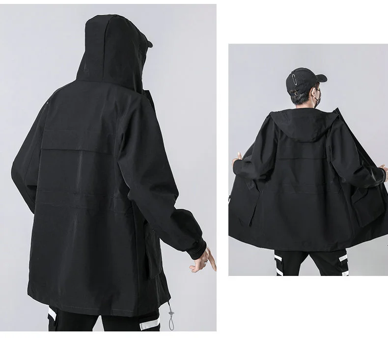 Tanie 2023 nowych mężczyzna kurtki czarny wiatrówka Harajuku płaszcz mężczyzna nieformalne sklep