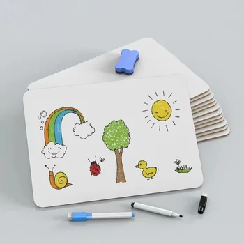 Mini lavagna bifacciale per bambini, lavagna didattica portatile con supporto, lavagna per la casa e la scuola