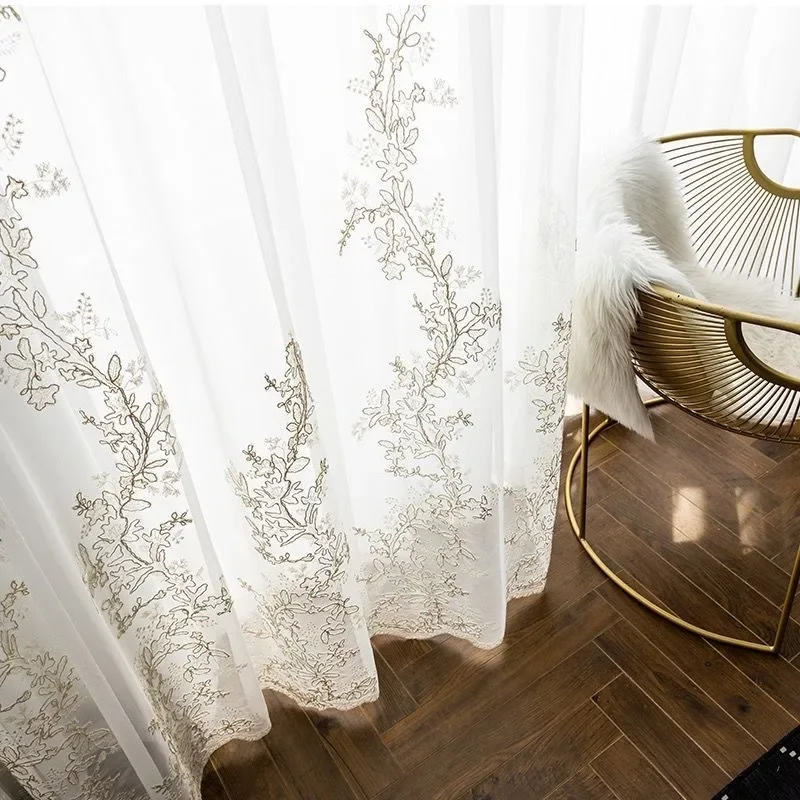 1PC Princess Style Embroidered Lace Curtains Curtains for Living Dining Room Bedroom 3