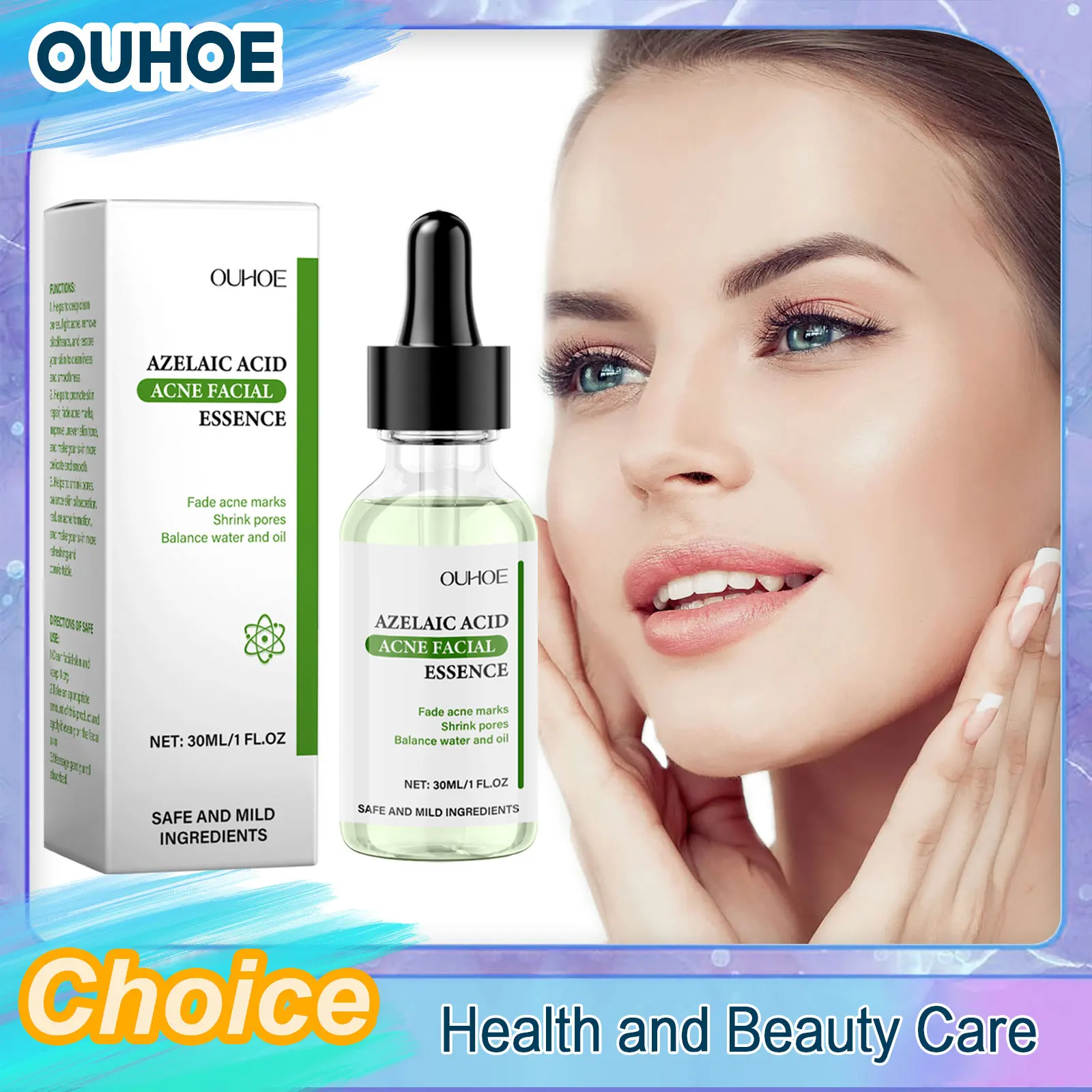 Azelaic Acid Facial Serum Acne Remover Pore Shrinking Oil Control